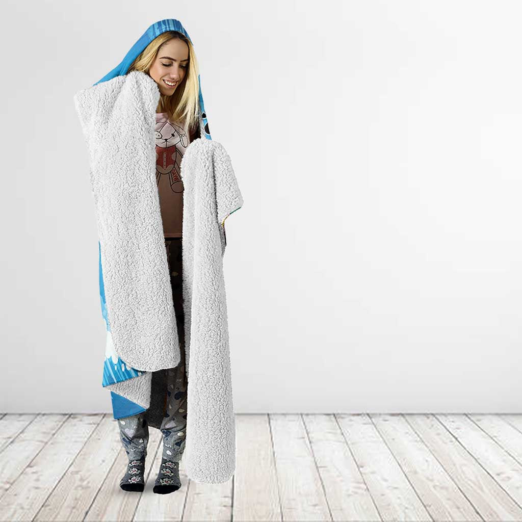 Personalized Aloha Hawaii Skeleton Surfing Hooded Blanket Tribal Shark Plumeria LT01 - Polynesian Pride