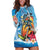 Personalized Aloha Hawaii Skeleton Surfing Hoodie Dress Tribal Shark Plumeria