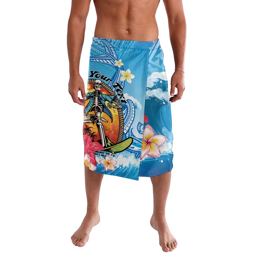 Personalized Aloha Hawaii Skeleton Surfing Lavalava Tribal Shark Plumeria