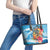 Personalized Aloha Hawaii Skeleton Surfing Leather Tote Bag Tribal Shark Plumeria