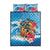 Personalized Aloha Hawaii Skeleton Surfing Quilt Bed Set Tribal Shark Plumeria