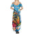 Personalized Aloha Hawaii Skeleton Surfing Summer Maxi Dress Tribal Shark Plumeria