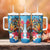 Personalized Aloha Hawaii Skeleton Surfing Tumbler With Handle Tribal Shark Plumeria