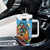 Personalized Aloha Hawaii Skeleton Surfing Tumbler With Handle Tribal Shark Plumeria