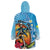 Personalized Aloha Hawaii Skeleton Surfing Wearable Blanket Hoodie Tribal Shark Plumeria