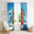 Personalized Aloha Hawaii Skeleton Surfing Window Curtain Tribal Shark Plumeria