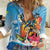 Personalized Aloha Hawaii Skeleton Surfing Women Casual Shirt Tribal Shark Plumeria