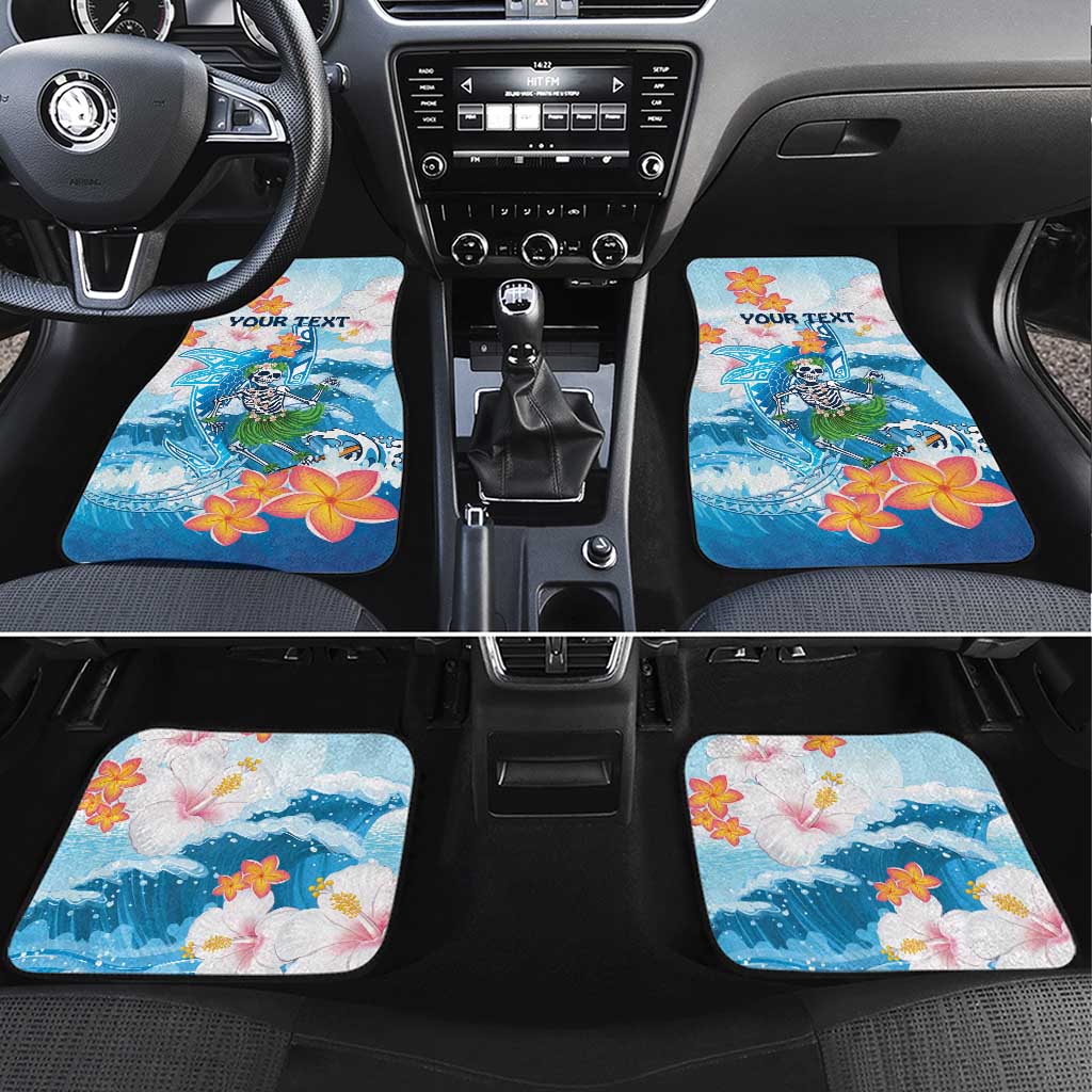 Personalized Hawaii Hula Girl Skeleton Dancing Car Mats Hibiscus Tribal Shark