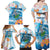 Personalized Hawaii Hula Girl Skeleton Dancing Family Matching Off Shoulder Maxi Dress and Hawaiian Shirt Hibiscus Tribal Shark