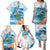 Personalized Hawaii Hula Girl Skeleton Dancing Family Matching Puletasi and Hawaiian Shirt Hibiscus Tribal Shark