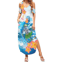 Personalized Hawaii Hula Girl Skeleton Dancing Family Matching Summer Maxi Dress and Hawaiian Shirt Hibiscus Tribal Shark