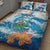 Personalized Hawaii Hula Girl Skeleton Dancing Quilt Bed Set Hibiscus Tribal Shark