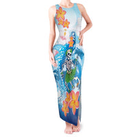Personalized Hawaii Hula Girl Skeleton Dancing Tank Maxi Dress Hibiscus Tribal Shark
