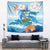 Personalized Hawaii Hula Girl Skeleton Dancing Tapestry Hibiscus Tribal Shark