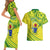 Kia Orana Cook Islands Couples Matching Short Sleeve Bodycon Dress and Hawaiian Shirt Turtle Yellow Green Polynesian Pattern LT01 - Polynesian Pride