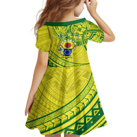 Kia Orana Cook Islands Family Matching Long Sleeve Bodycon Dress and Hawaiian Shirt Turtle Yellow Green Polynesian Pattern LT01 - Polynesian Pride
