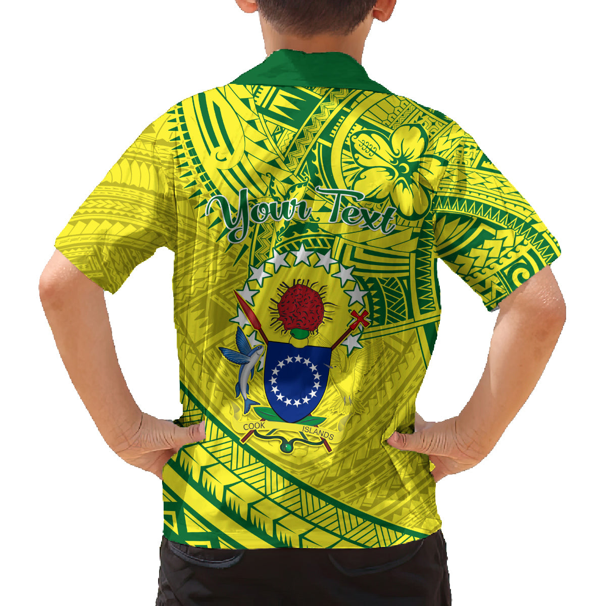 Kia Orana Cook Islands Family Matching Off Shoulder Long Sleeve Dress and Hawaiian Shirt Turtle Yellow Green Polynesian Pattern LT01 - Polynesian Pride