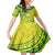 Kia Orana Cook Islands Family Matching Off Shoulder Long Sleeve Dress and Hawaiian Shirt Turtle Yellow Green Polynesian Pattern LT01 Daughter's Dress Green - Polynesian Pride