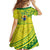 Kia Orana Cook Islands Family Matching Off Shoulder Short Dress and Hawaiian Shirt Turtle Yellow Green Polynesian Pattern LT01 - Polynesian Pride