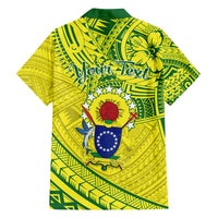 Kia Orana Cook Islands Family Matching Off Shoulder Short Dress and Hawaiian Shirt Turtle Yellow Green Polynesian Pattern LT01 - Polynesian Pride