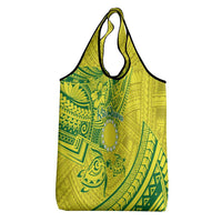 Kia Orana Cook Islands Grocery Bag Turtle Yellow Green Polynesian Pattern LT01 - Polynesian Pride