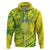 Kia Orana Cook Islands Hoodie Turtle Yellow Green Polynesian Pattern LT01 Zip Hoodie Green - Polynesian Pride