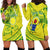 Kia Orana Cook Islands Hoodie Dress Turtle Yellow Green Polynesian Pattern LT01 - Polynesian Pride