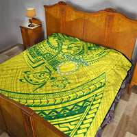 Kia Orana Cook Islands Quilt Turtle Yellow Green Polynesian Pattern LT01 - Polynesian Pride