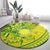 Kia Orana Cook Islands Round Carpet Turtle Yellow Green Polynesian Pattern LT01 - Polynesian Pride