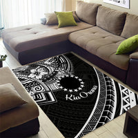 Kia Orana Cook Islands Area Rug Circle Stars With Floral White Pattern LT01 - Polynesian Pride