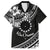 Kia Orana Cook Islands Family Matching Off Shoulder Short Dress and Hawaiian Shirt Circle Stars With Floral White Pattern LT01 Dad's Shirt - Short Sleeve Black - Polynesian Pride