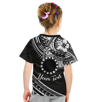 Kia Orana Cook Islands Kid T Shirt Circle Stars With Floral White Pattern LT01 - Polynesian Pride