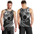 Kia Orana Cook Islands Men Tank Top Circle Stars With Floral White Pattern LT01 - Polynesian Pride