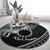 Kia Orana Cook Islands Round Carpet Circle Stars With Floral White Pattern LT01 - Polynesian Pride