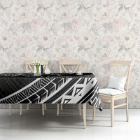 Kia Orana Cook Islands Tablecloth Circle Stars With Floral White Pattern LT01 - Polynesian Pride