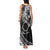 Kia Orana Cook Islands Tank Maxi Dress Circle Stars With Floral White Pattern LT01 - Polynesian Pride