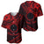 Kia Orana Cook Islands Baseball Jersey Circle Stars With Floral Red Pattern LT01 - Polynesian Pride