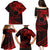 Kia Orana Cook Islands Family Matching Puletasi Dress and Hawaiian Shirt Circle Stars With Floral Red Pattern LT01 - Polynesian Pride