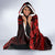 Kia Orana Cook Islands Hooded Blanket Circle Stars With Floral Red Pattern LT01 - Polynesian Pride