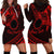 Kia Orana Cook Islands Hoodie Dress Circle Stars With Floral Red Pattern LT01 - Polynesian Pride