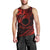 Kia Orana Cook Islands Men Tank Top Circle Stars With Floral Red Pattern LT01 - Polynesian Pride