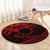 Kia Orana Cook Islands Round Carpet Circle Stars With Floral Red Pattern LT01 - Polynesian Pride