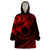 Kia Orana Cook Islands Wearable Blanket Hoodie Circle Stars With Floral Red Pattern LT01 One Size Red - Polynesian Pride