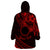 Kia Orana Cook Islands Wearable Blanket Hoodie Circle Stars With Floral Red Pattern LT01 - Polynesian Pride