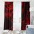 Kia Orana Cook Islands Window Curtain Circle Stars With Floral Red Pattern LT01 - Polynesian Pride