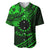 Kia Orana Cook Islands Baseball Jersey Circle Stars With Floral Green Pattern LT01 Green - Polynesian Pride