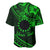 Kia Orana Cook Islands Baseball Jersey Circle Stars With Floral Green Pattern LT01 - Polynesian Pride