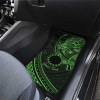 Kia Orana Cook Islands Car Mats Circle Stars With Floral Green Pattern LT01 - Polynesian Pride