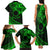 Kia Orana Cook Islands Family Matching Tank Maxi Dress and Hawaiian Shirt Circle Stars With Floral Green Pattern LT01 - Polynesian Pride