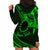 Kia Orana Cook Islands Hoodie Dress Circle Stars With Floral Green Pattern LT01 - Polynesian Pride